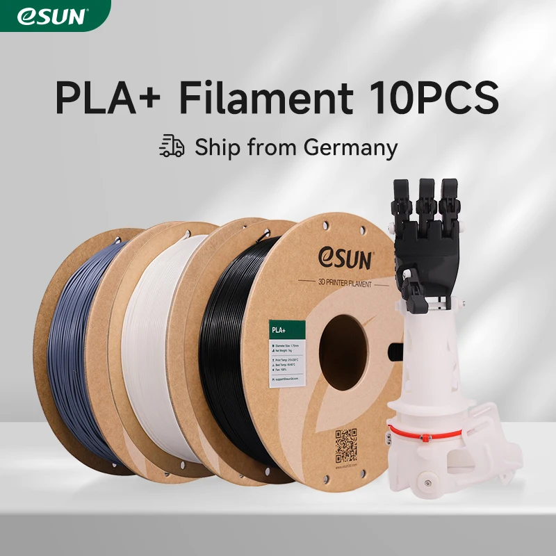 ESUN-Filament PLA Plus pour imprimante 3D, 1.75mm, haute vitesse, impression rapide, vente en gros, 10 pièces