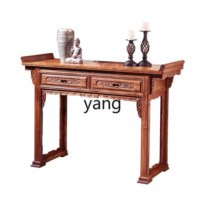 lmm case Chinese offering incense case Household solid wood rosewood middle hall warping case