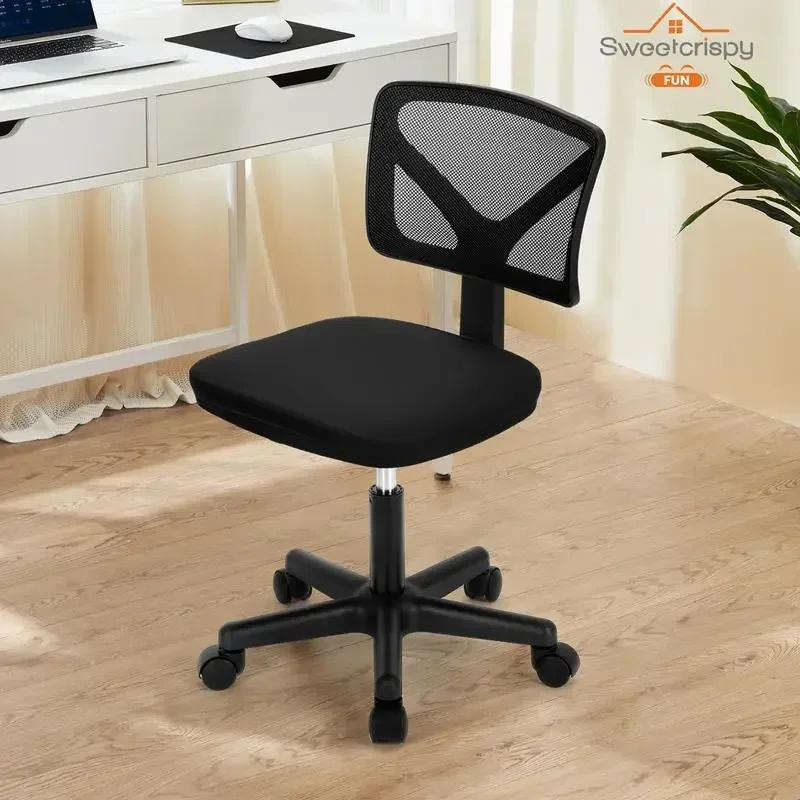 SweetcrispyFun Desk Chair-Armless Mesh Office Chair,No Armrest Small Mid Back Executive Task Chair,Ergonomic Computer Desk Chair