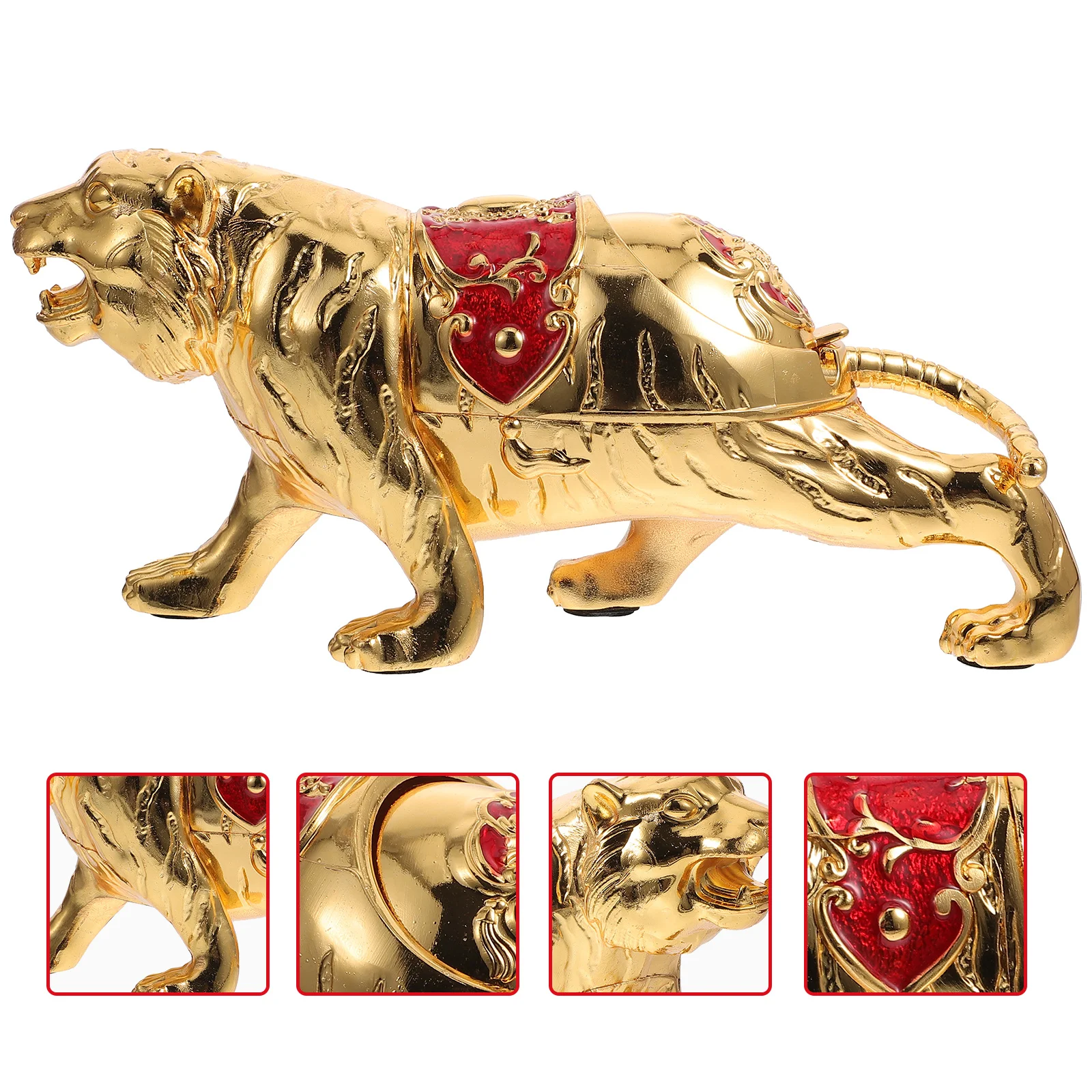 

Пепельница в форме тигра, контейнер для сигарет из цинкового сплава, уникальный настольный домашний узор с крышкой, домашний бар, моделирование