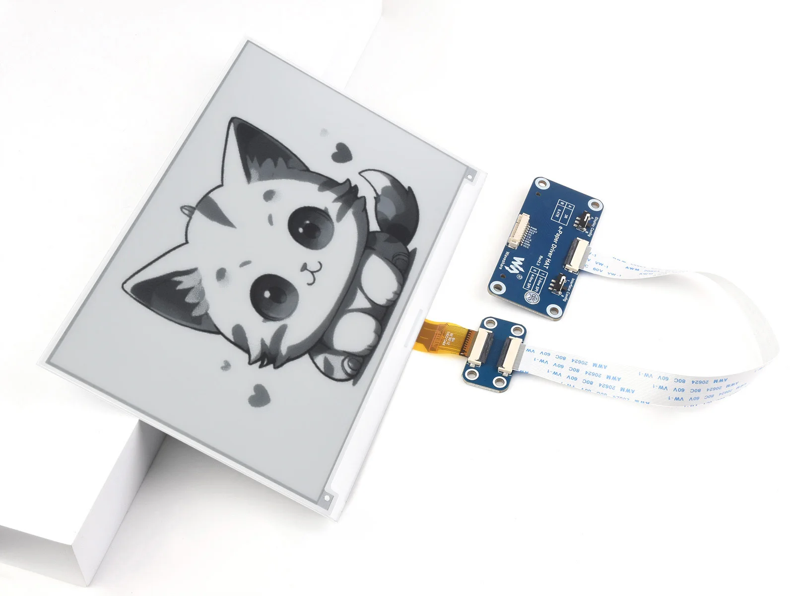 Waveshare 7.5inch E-Ink display HAT 800x 480 E-paper Module Black White, SPI No Backlight for Raspberry Pi 2B/3B/3B+/Zero
