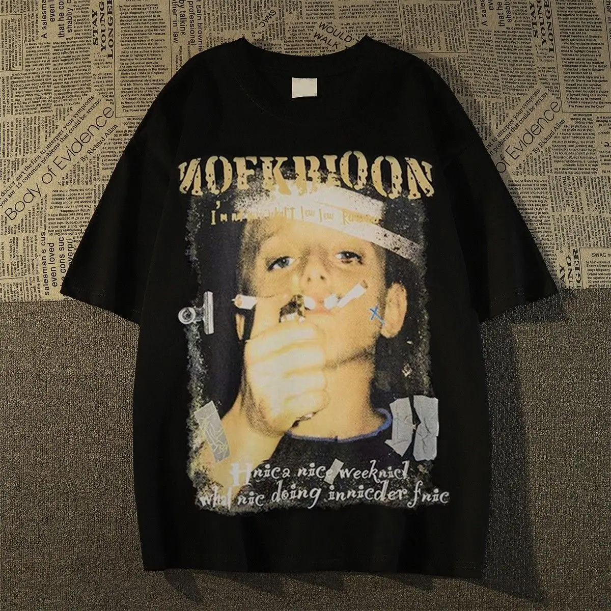 

Футболка Мужская/Женская хлопковая оверсайз, брендовая винтажная тенниска с принтом, летняя майка для мальчиков и девочек