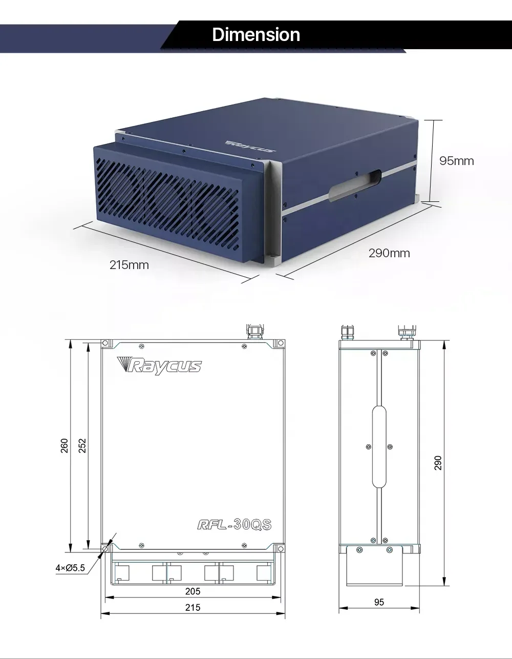 

Raycus fiber laser marking power source RFL-P20QE 20w, 220v, for cnc laser marking machine