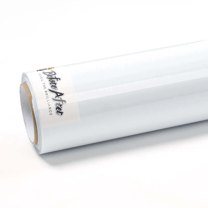 Factory 1.52x17M Glossy Piano White PET Liner Color Change Car Wrap
