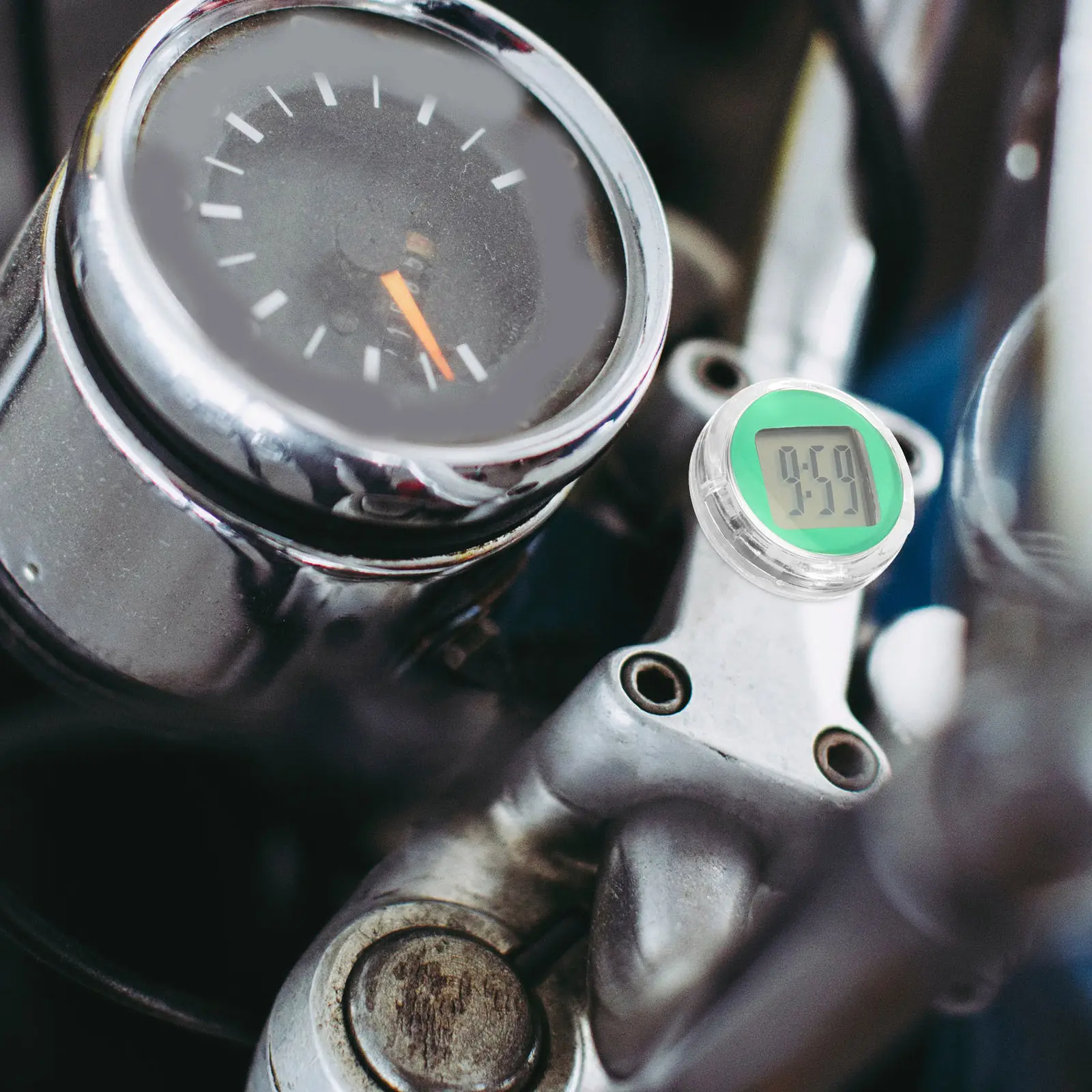 

Mini Small Motorcycle Clock Digital Shockproof Stick on Clock Accurate Time Motorcycle Accessories for Motorcycles Scooters