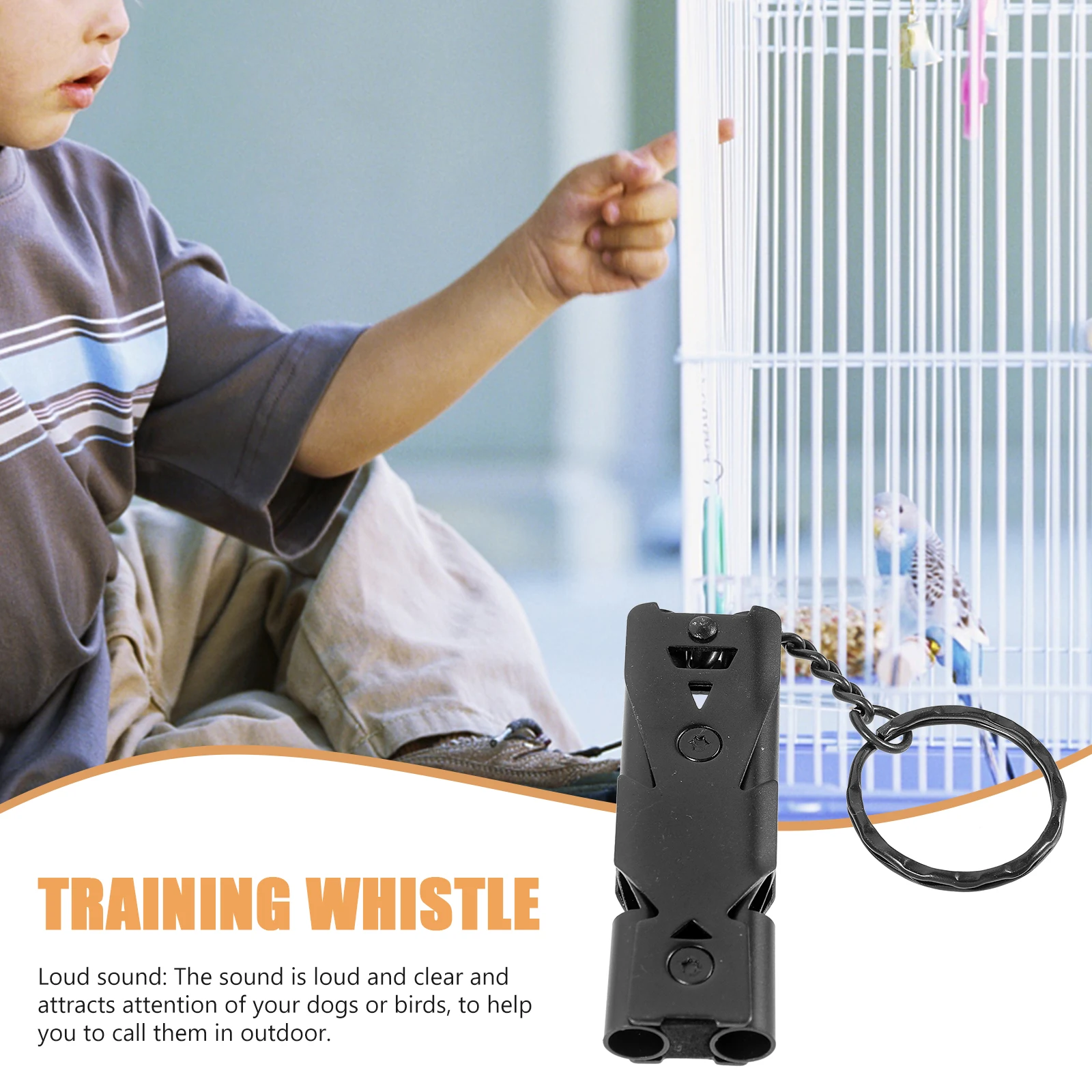 

Stainless Steel Bird Dog Training Whistle Portable Keyring Pet Accessory Loud Durable Multipurpose Outdoor Survival