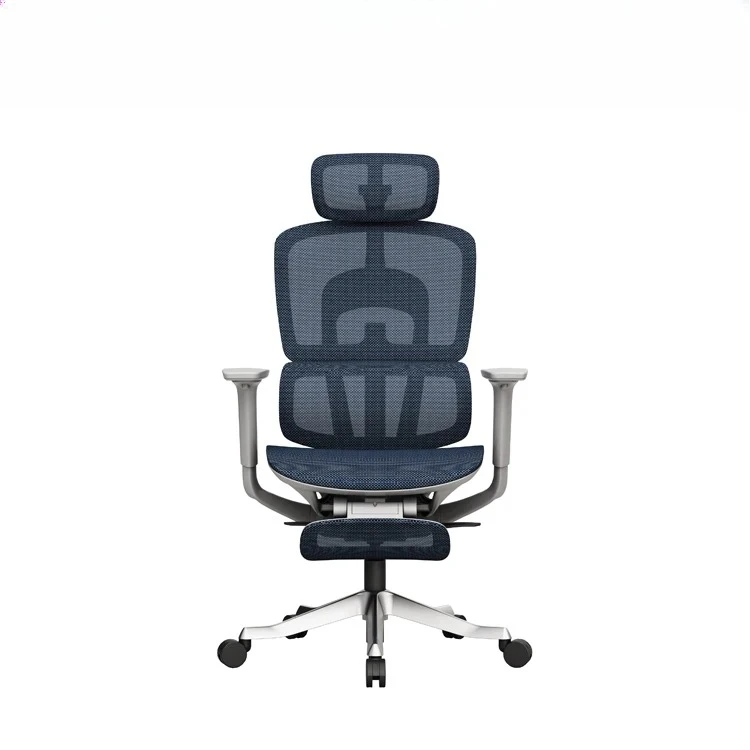 كرسي شبكي حديث عالي الجودة بتصميم مريح مع مسند رأس قابل للتعديل أو كرسي رفع من القماش التنفيذي