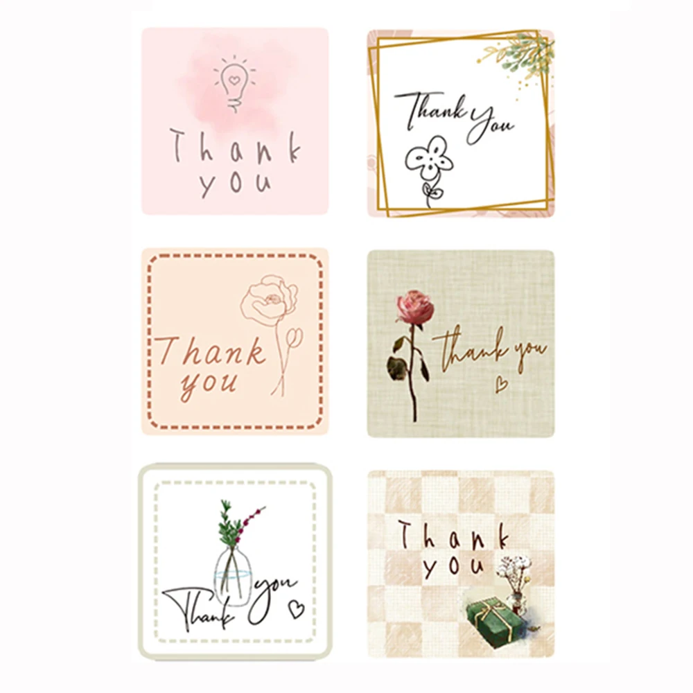 50-300pcs Holiday/Birthday/Wedding Party Gifts Decor Seal Sticker Cute Cartoon Floral Thank You Stickers Baking Envelope Labels