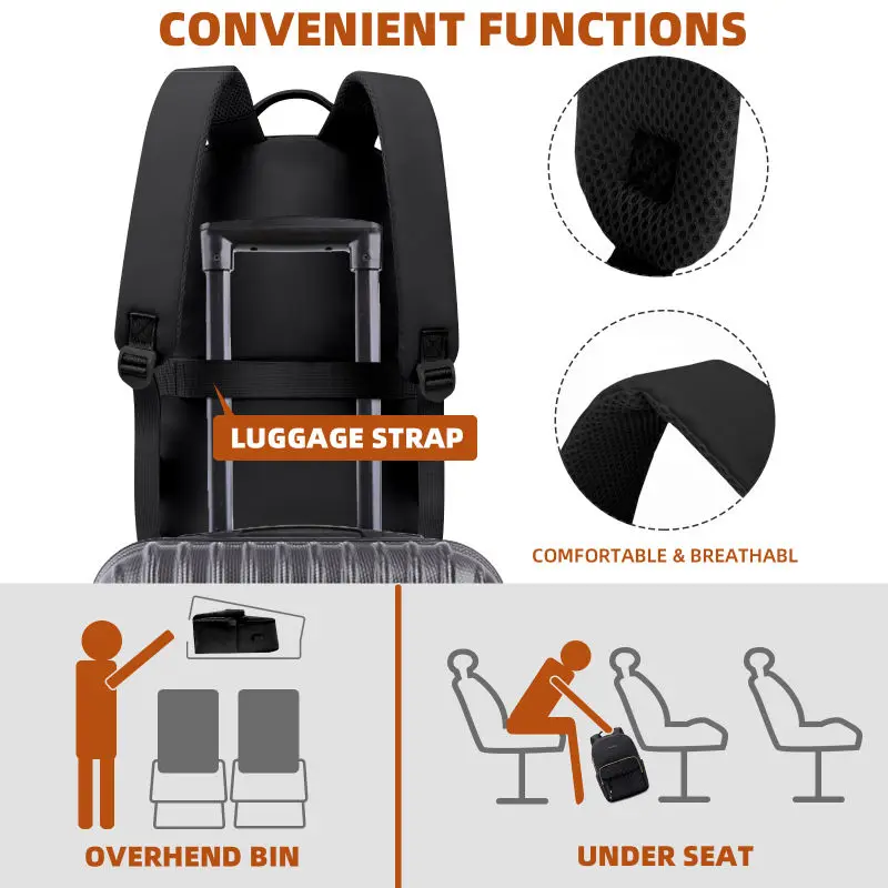 KINGSLONG-Sac à Dos Multifonction de Grande Capacité avec Port USB, Sacoche d'École, de Travail, de Voyage, Décontracté, à la Mode, pour Femme