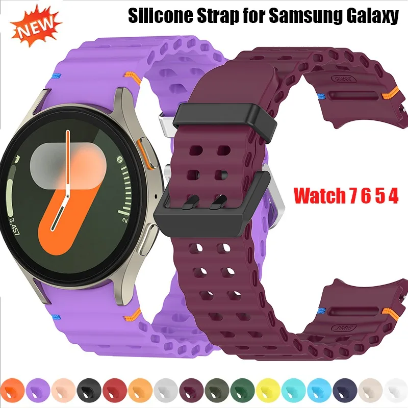 Sportarmband für Samsung Galaxy Watch 7 FE 6 4/Classic 5/pro 40 44 43 47 45 mm Silikonband für Galaxy 6 5 4 No Gaps Armband
