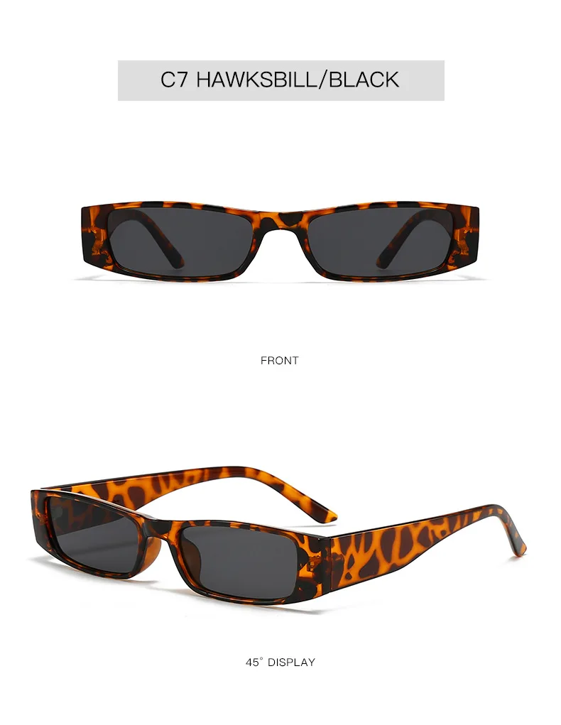 Neue Vintage Quadratische Sonnenbrille für Damen und Herren Marken-Rechteck-Sonnenbrille Ovale Brillen für Männer und Frauen – Detail 12