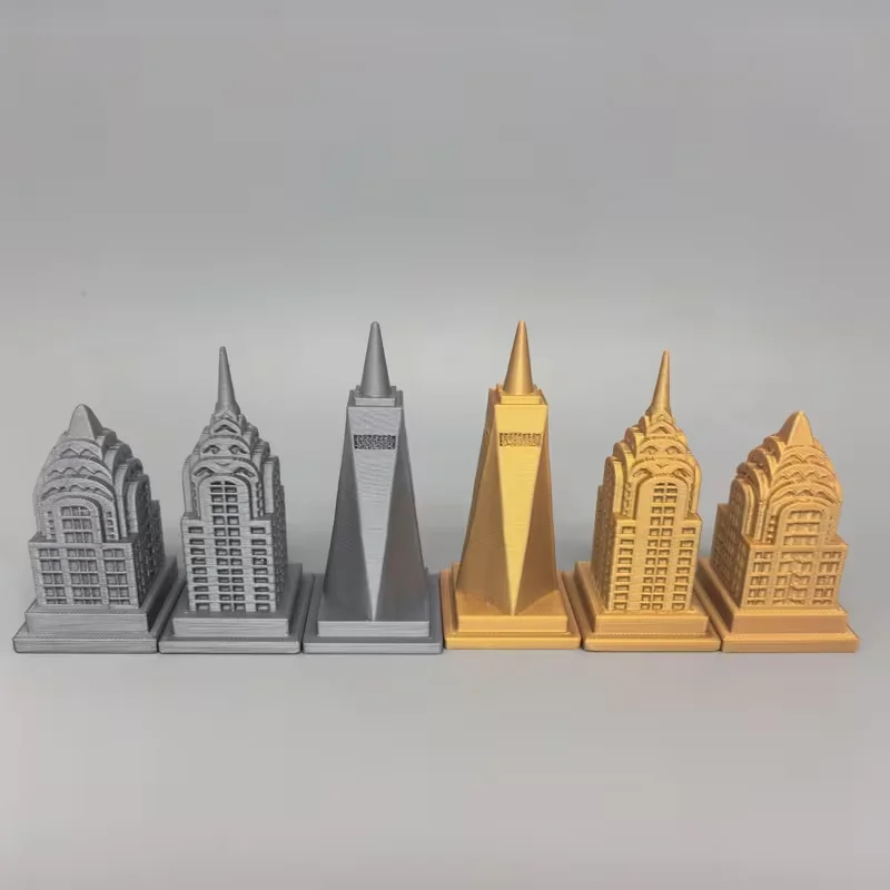 16/32 Pcs Modern Architectural Art Chess Set in Golden And Silver Colors, a Collectible for Adults Desktop Decorative Ornaments