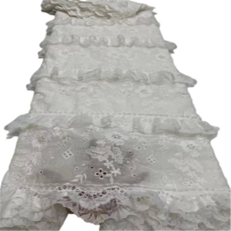 

Latest white Lace Fabric French Lace Fabric High Quality African Nigerian Lace Fabric For Party Dress FFJ115