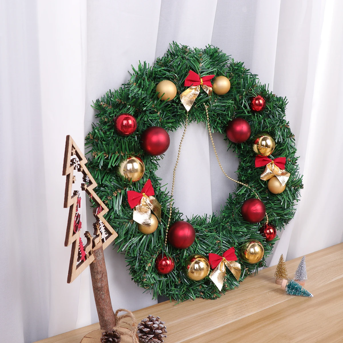 

Door Hanging Garland Wreath Christmas Centerpieces Balls Ornaments Winter Indoor