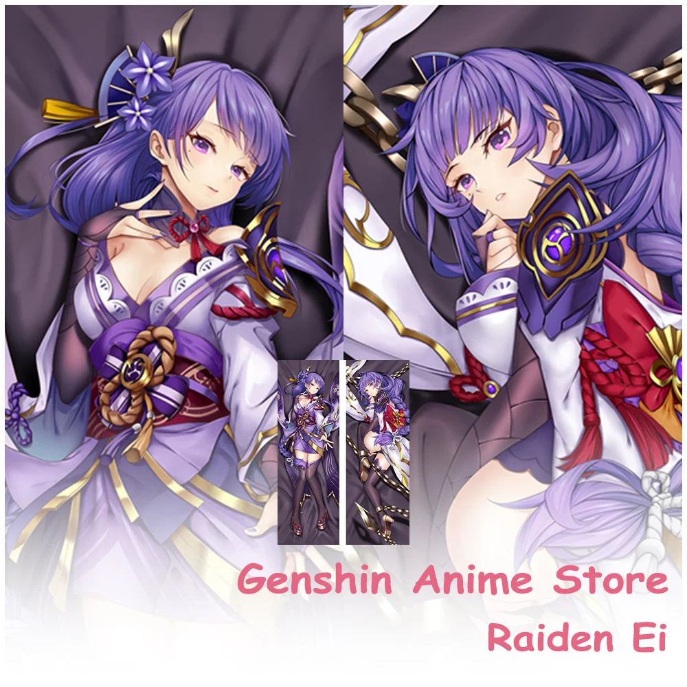 

Dakimakura Game Genshin Impact Raiden Ei Body Pillow Case Anime 2Sided Printed Cartoon Hayase Yuka Pillow Cover Cosplay Props