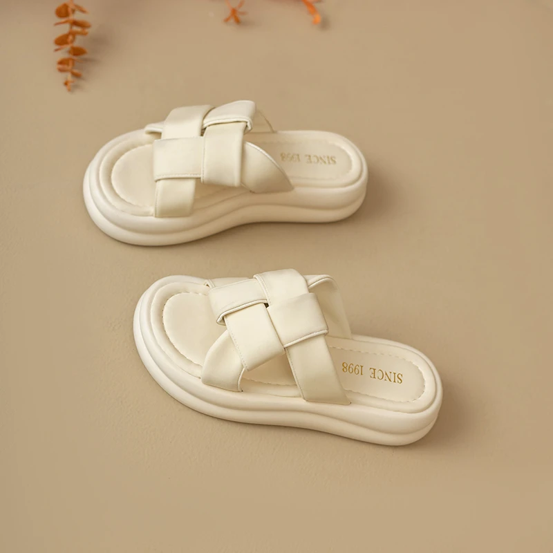 

Women 5CM Thick Sole Platform Slipper Summer Breathable Soft Cushioned Comfort Non-Slip Lightweight Shoes for Everyday Walking