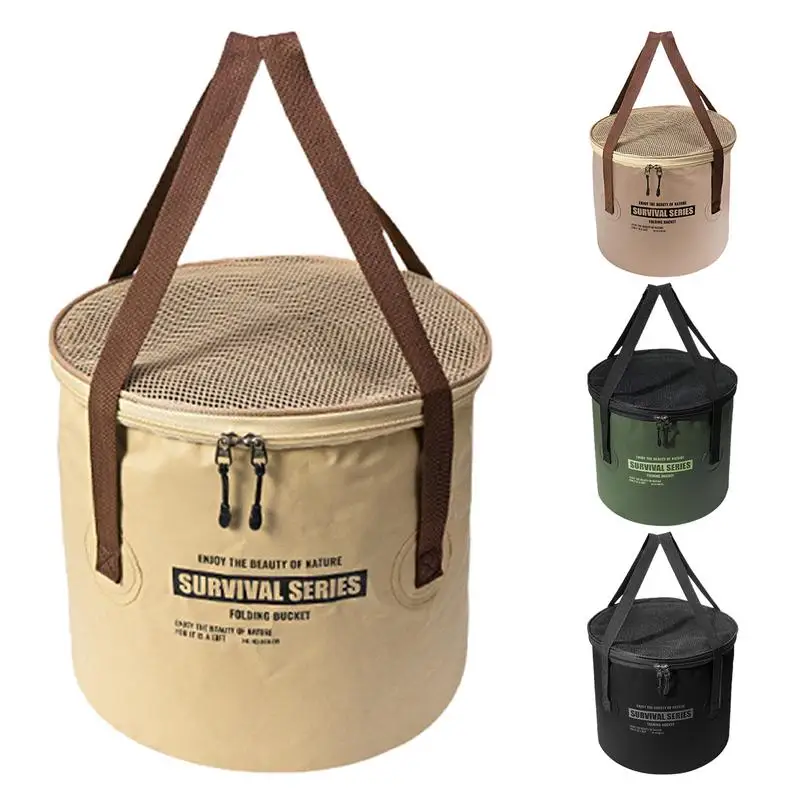 Foldable Camp Bucket 22L Camping Storage Folding Bucket Portable Wash Basin Bucket For Fishing Hiking Picnics