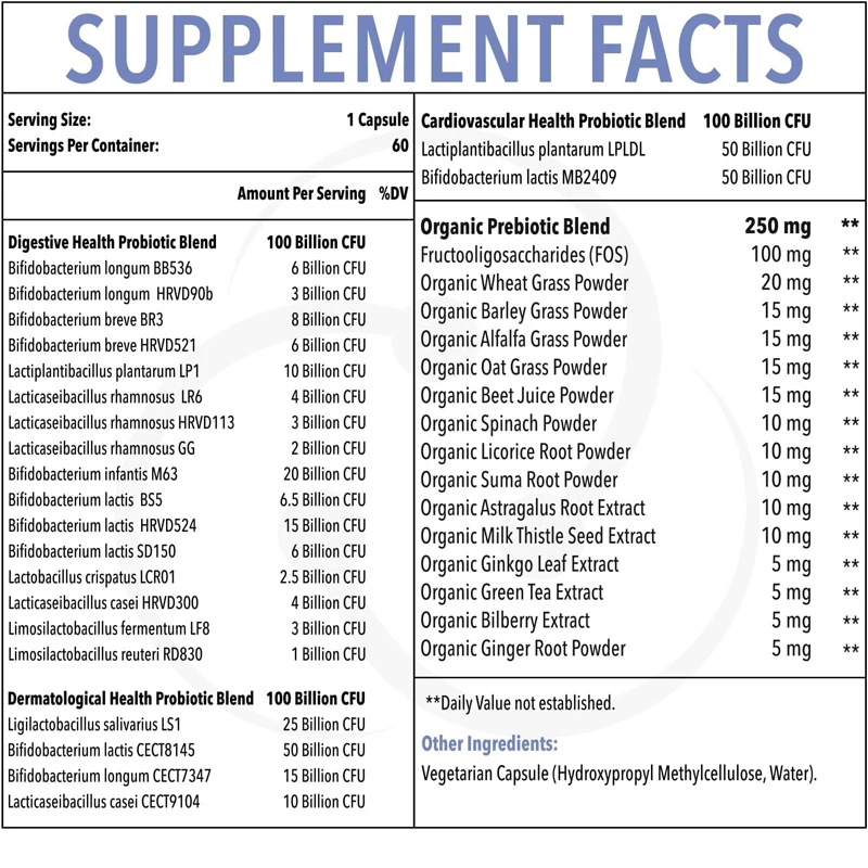 300 Billion Cfu Of Male And Female Probiotics, 24 Strains Of Probiotics Containing 15 Organic Herbs, Used For Overall