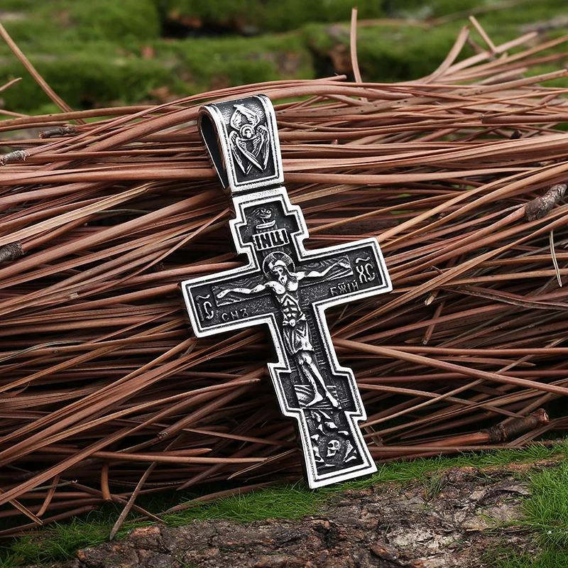 2023 New 316L Stainless Steel Jesus Cross Pendant Necklace For Man Biker Lucky Jewelry Freeshipping