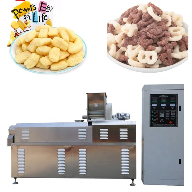 automatic puff stick snack food double screw extrusion making machinery corn snacks food puffing production extruder machine