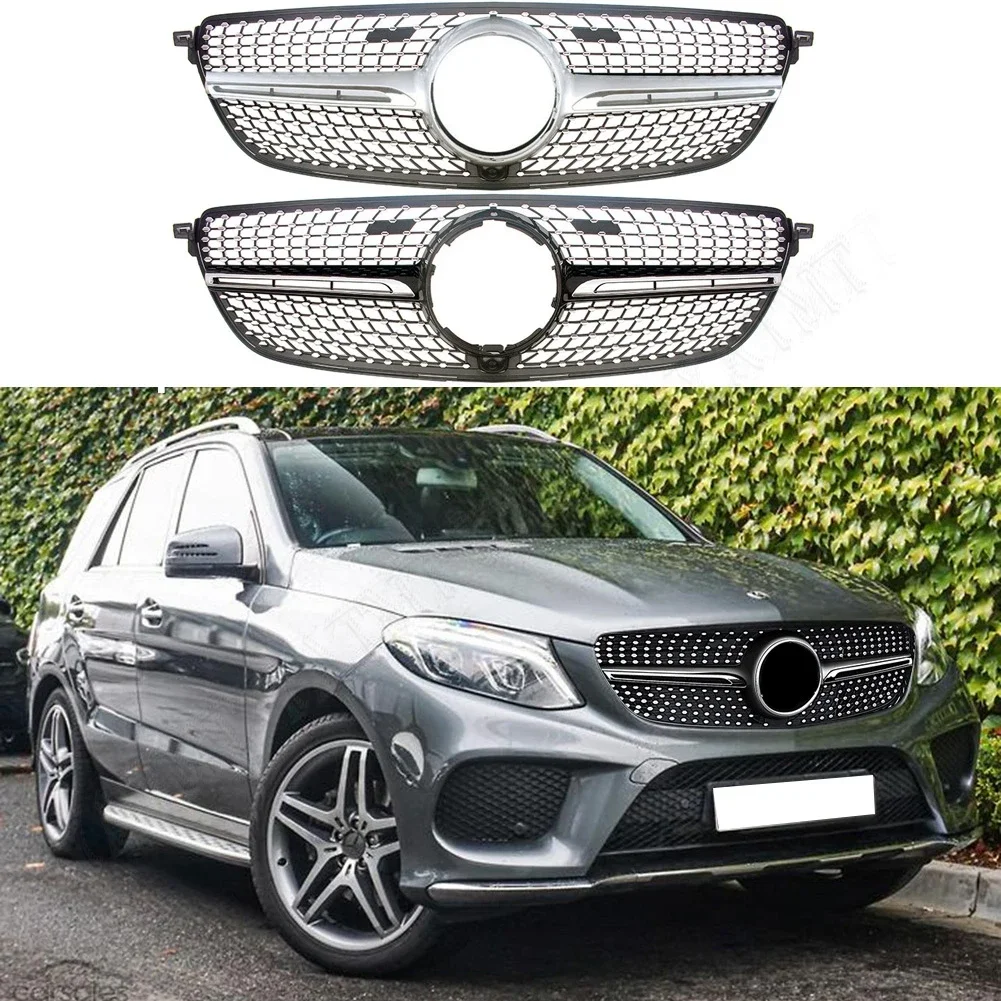 

Front Bumper Racing Grill Billet Grille Cover For Mercedes-Benz W166 GLE-Class SUV 2015-2019 Diamond