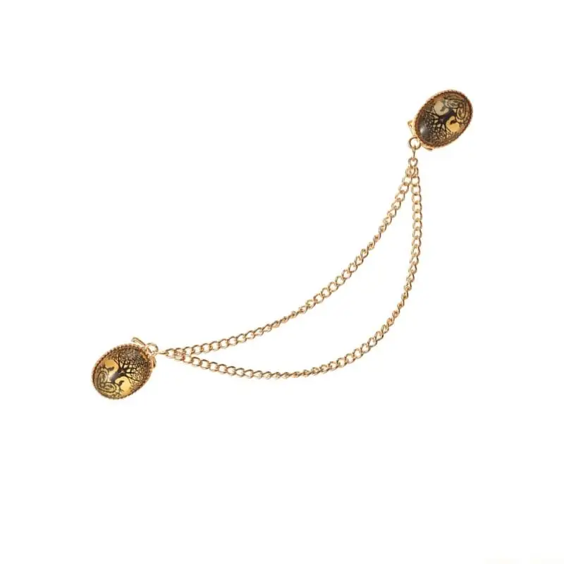 31BF Corsage Pin Flower Chain Brooch Unique Brooch Pin Clothing Jewelry Alloy Texture Suitable for Friendship and Celebration
