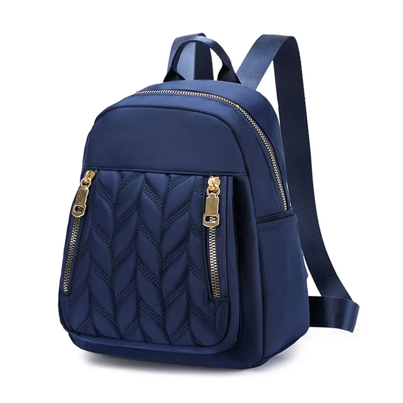 Mochila urbana leve impermeável para mulheres, bolsa de viagem casual simples, bolsa de nylon monocromática para senhoras, nova moda