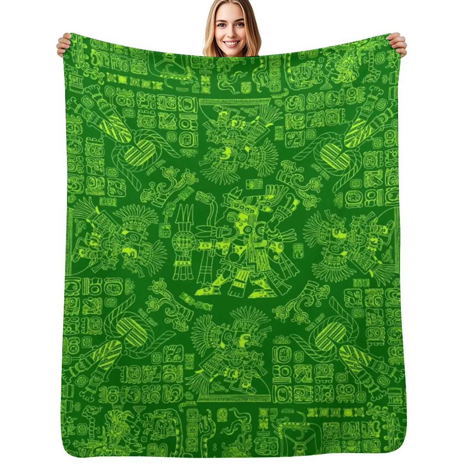 Mayan Spring GREEN Throw Blanket Giant Sofa Plush Camping Summer Plaid on the sofa blankets ands Blankets