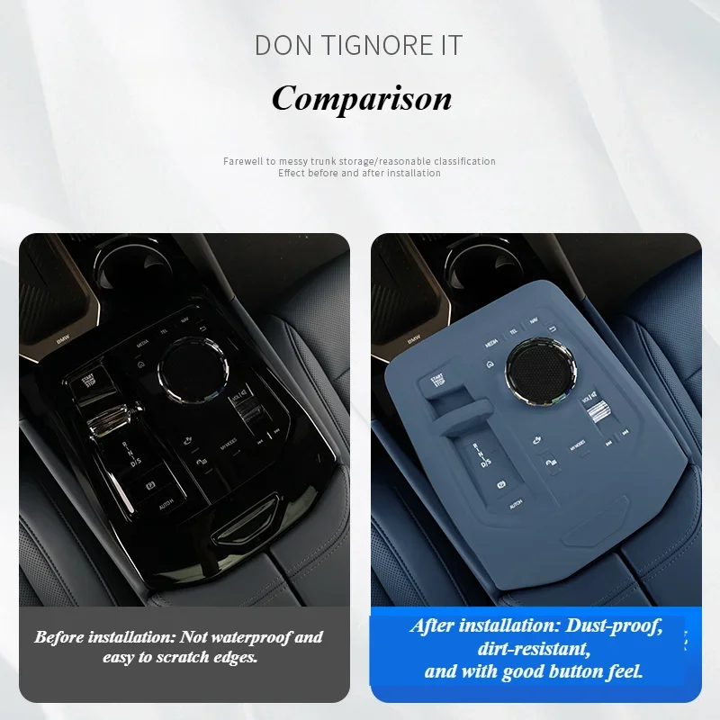 Car Central Control Button Silicone Pad for BMW New 5 Series I5 2024 Dust Protection Anti Dirt Pad Auto Central Control Protect