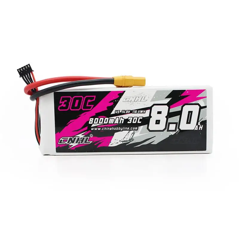 8000mah 14.8v 4s 30c Xt90 Plug Cnhl  Lipo Battery Soft Pack