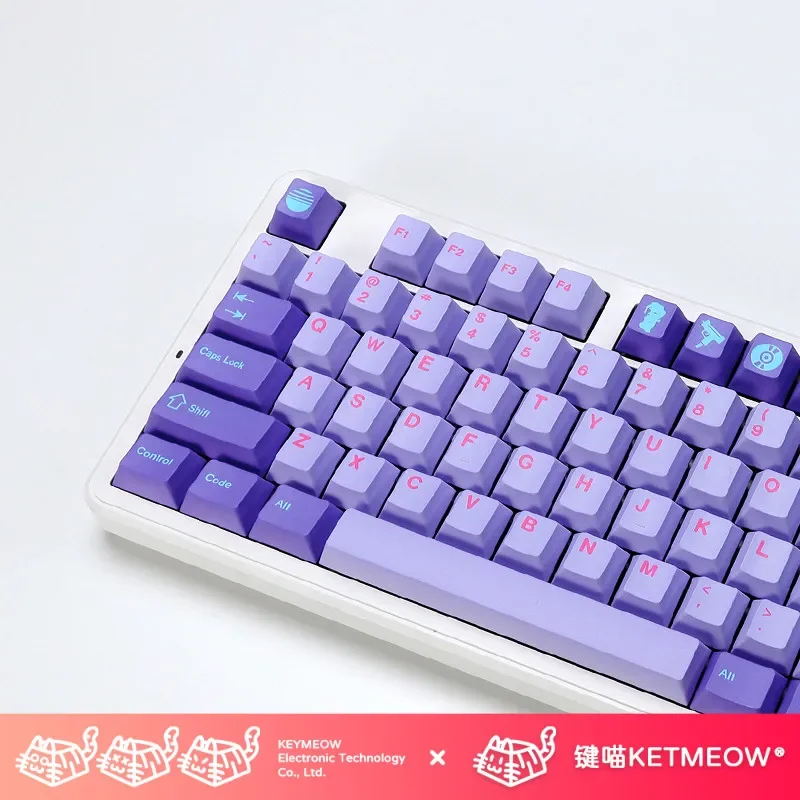 

Оригинальный высокосублимированный колпачок на тему Vaporwave PBT143, полный набор ключей по индивидуальному заказу, простой набор для киберспорта
