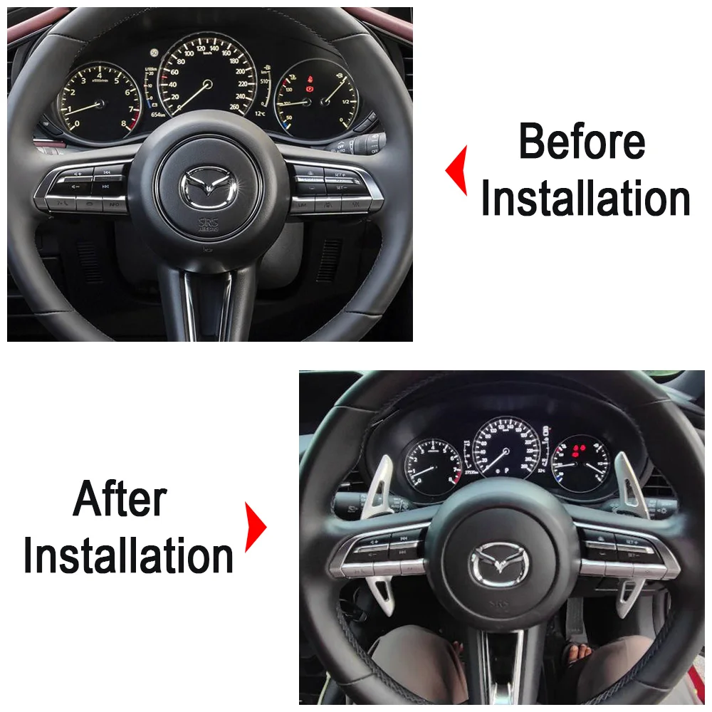 For Mazda 3 CX30 MX30 CX-60 CX-30 MX-30 2020-2024 e-SKYACTIV Car Steering Wheel DSG Shift Paddle Extension Gear Stickers Styling