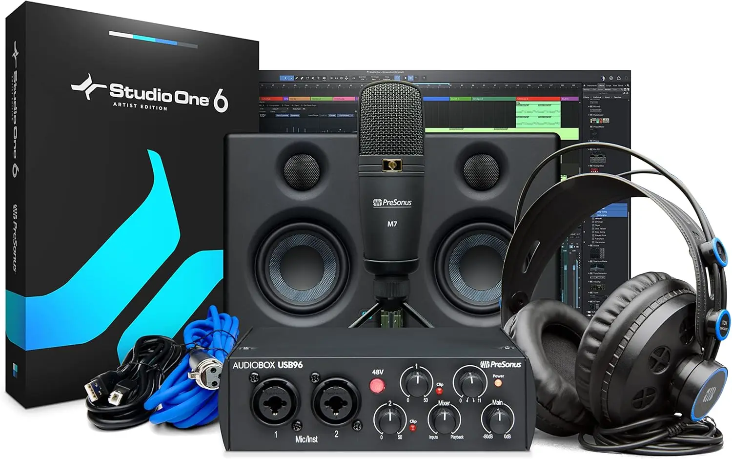 AudioBox 96 25th Anniversary Studio Ultimate Bundle Complete Recording Kit with Studio One Artist DAW Software