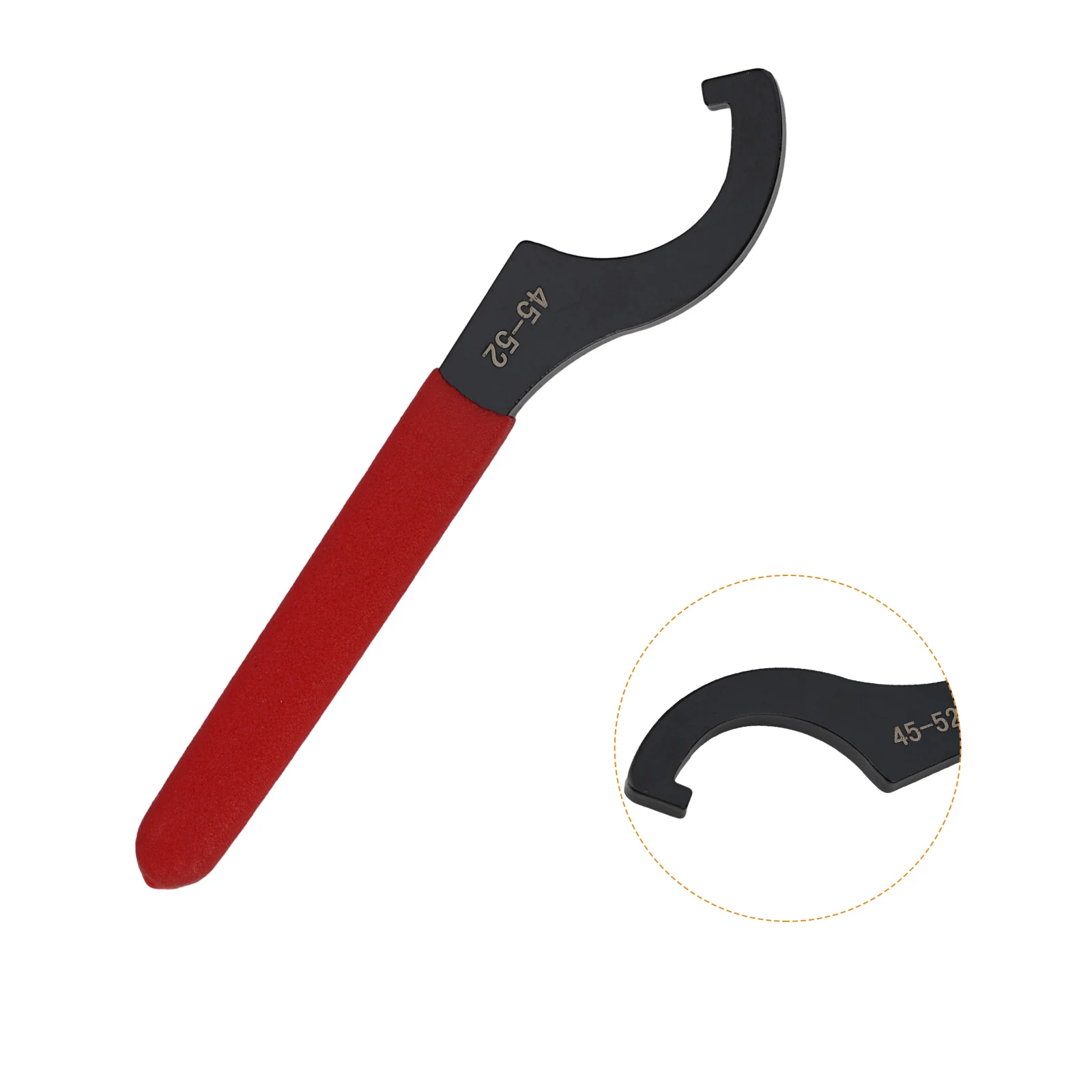 45-48HRC Hakenschlüssel mit rutschfestem Griff, schwarz oxidiert, für Rundmuttern, Typ C, 38-42 mm/45-52 mm/55-62 mm/68-72 mm Werkzeug – Detail 8