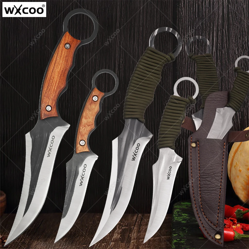 

2PCS Set Chef Buther Boning Knife Cleaver Fish Filleting Knife Barbecue Meat Cutting Fruit Paring Multifunctional Kitchen Knife