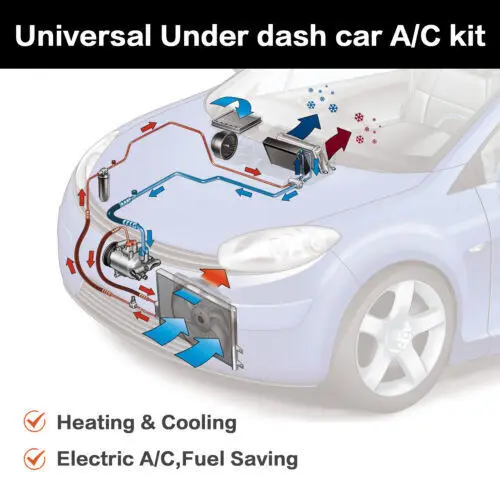 Treeligo Underdash-Aire acondicionado eléctrico universal, Unidad de CA de calor y frío para coche, automotriz, SUV, camión, autocaravana,