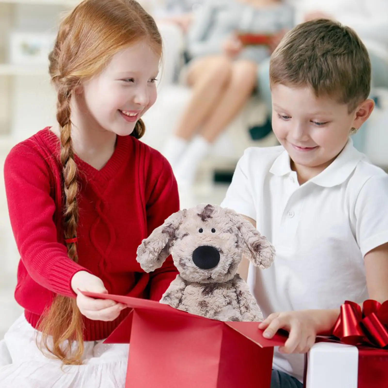 

Плюшевая собака 11,8 дюймов, приятная обнимающаяся кукла-щенок, милая плюшевая собака с большим носом для детей, девочек и мальчиков, малышей на день рождения