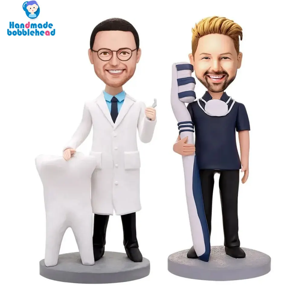 Custom Bobbleheads for Doctor Dentist,Stationary Head Handmade Personalized Sculpture,Polymer Clay,Based On Your Photo 6