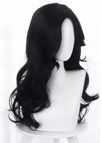 Halloween The Witch Yennefer of Vengerberg Long Black Wavy Wig Women Role Play Black Hair Cosplay Wavy Wig