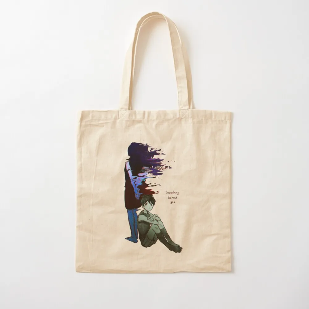 

omori Tshirt - some thing behind you fanart - omori game Tote hand ladies custom tote Canvas Tote