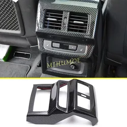 For 2017-2024 Audi Q5 FY SQ5 Sportback Carbon Fiber Car Rear Armrest Box Air Vent Panel Cover Trim Interior Accessories