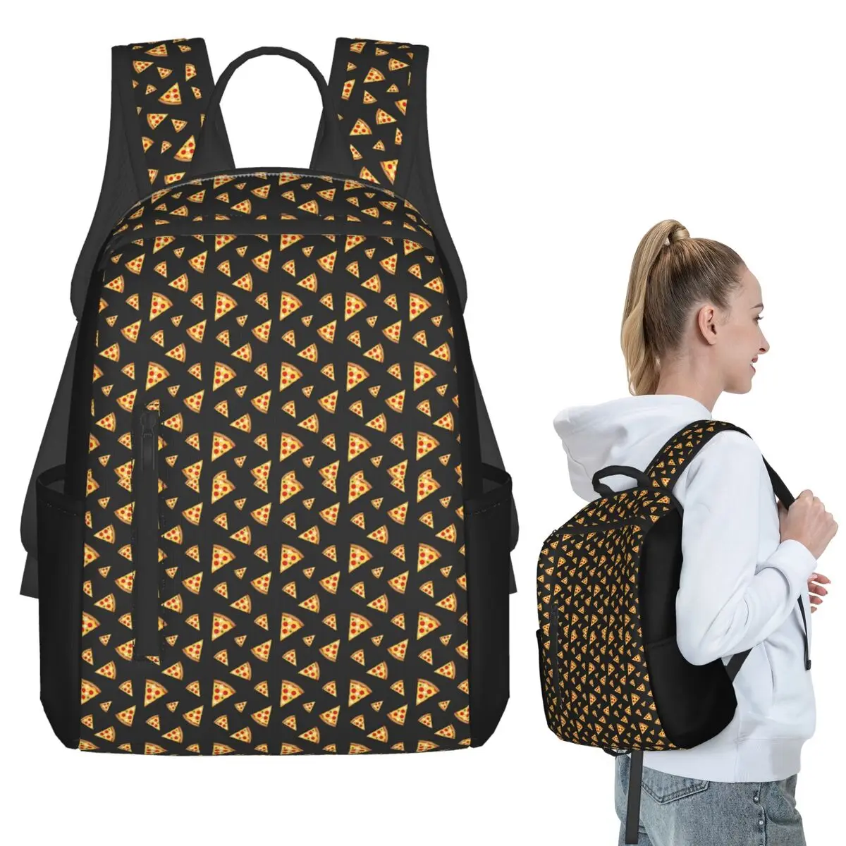 Cool And Fun Pizza Slices Pattern Socks58 Backpack Student BookBag Boys Girls School Bag Computer Shoulder Bags Men Women