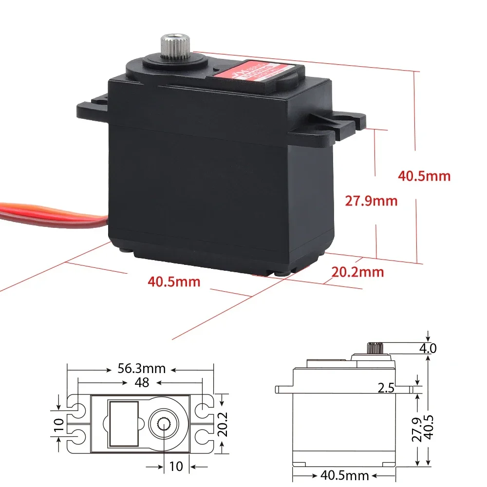 JX High-Torque Digital Coreless Coreless Metal Gear, Servo para helicóptero, RC, carro, caminhão, Buggy, robô, braço, barco, PDI-5508MG, 8kg