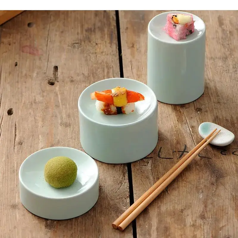 Ceramic Dinner Plates Sashimi Sushi Plate Cake Stands Artistic Conception Restaurant Solid Color Tableware Snack Dessert Dishes