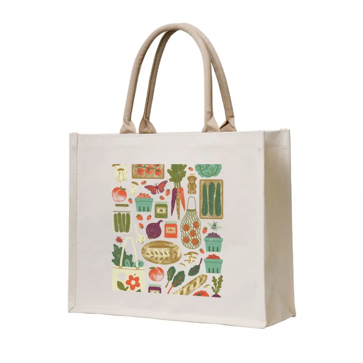 

Farmers Market Tote Bag cute pouch bag Portable shopping bag bags for women eco folding