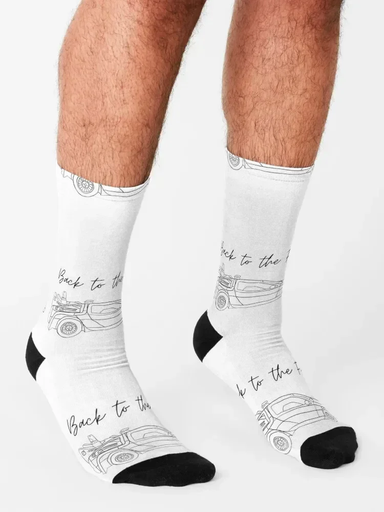 Back to the Future delorian Minimalist Socks ถุงเท้าเด็กคริสต์มาสถุงเท้าสําหรับผู้ชายผู้หญิง