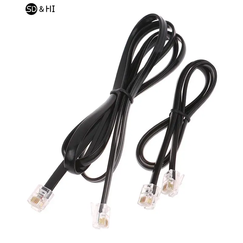 RJ11 RJ12 6P6C Data Cable, Male to Male Modular Data Cord Straight Wiring Pinout Telephone Handset Voice Extension Cable