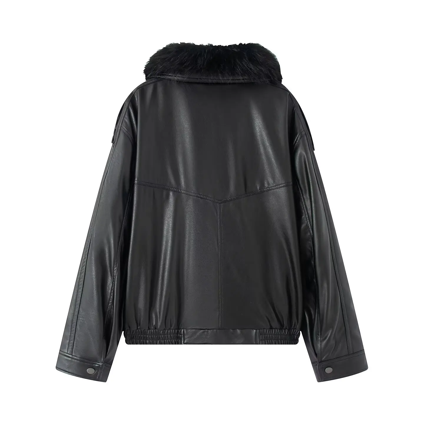 Détachable col de fourrure artificielle en cuir Jaet femmes Faion automne nouveau Sle JNLEAOG manteau en cuir synthétique Busin décontracté