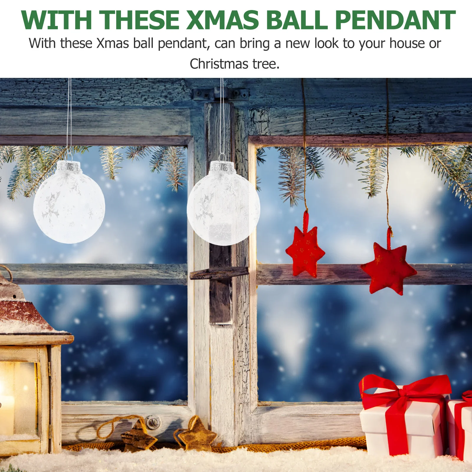 

6 Pcs Christmas Decorative Balls Wrapped in Yarn Shiny Plastic Ball naments for Tree Xmas Party Supplies Holiday Decorations