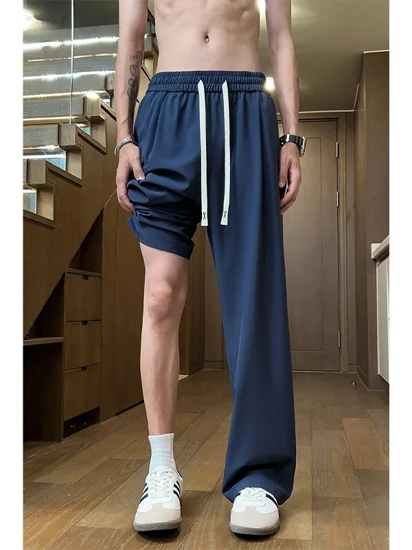 

Nylon Three-Proof Soft Men's Summer Thin Ice Silk Quick-Drying Wide Leg Straight Leg Casual Sports Pants
